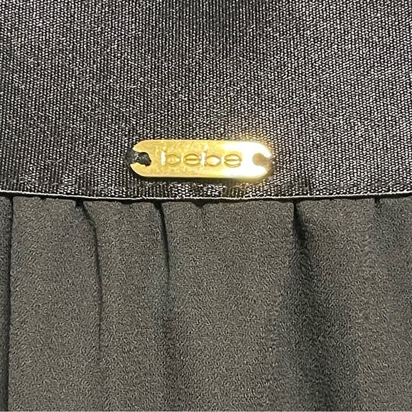 VTG Y2K 90s Bebe Black Sheer Panel Maxi Skirt With Shorts Size Medium - Picture 4 of 7